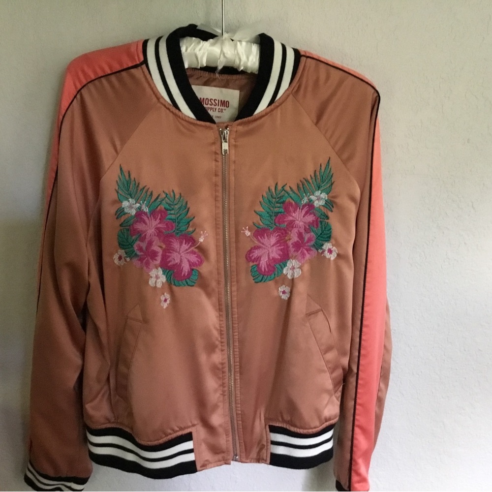 Embroidered Bomber Jacket, Size M